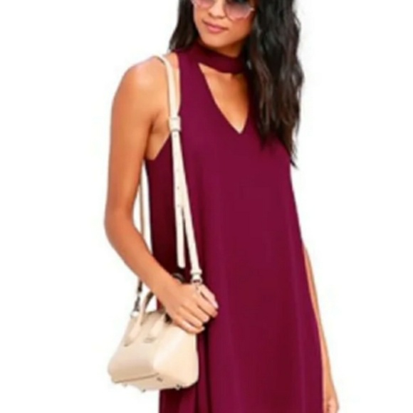NWT Lulus Groove Thing Magenta Swing Dress Keyhole Style Pretty Color! - Picture 7 of 7